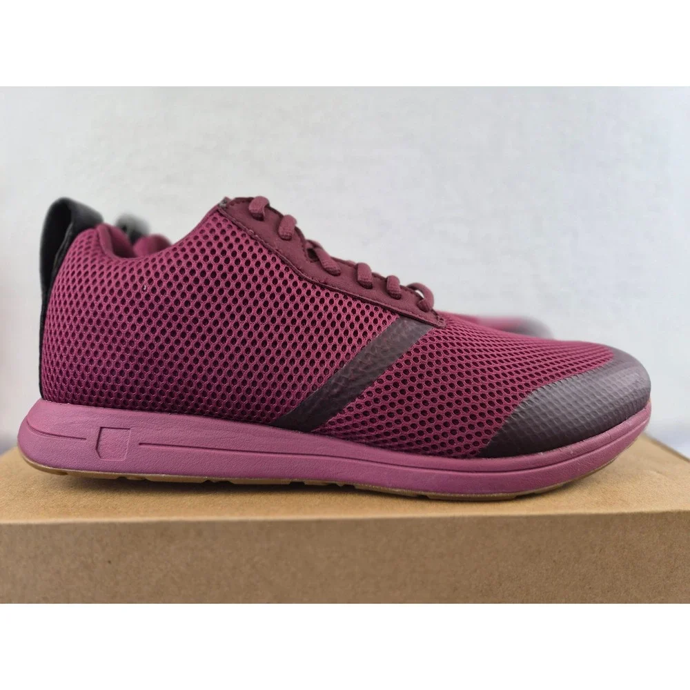 York Athletics The Henry Mid Air Mesh Trainers Wrath Burgundy Mens 11 03102-33